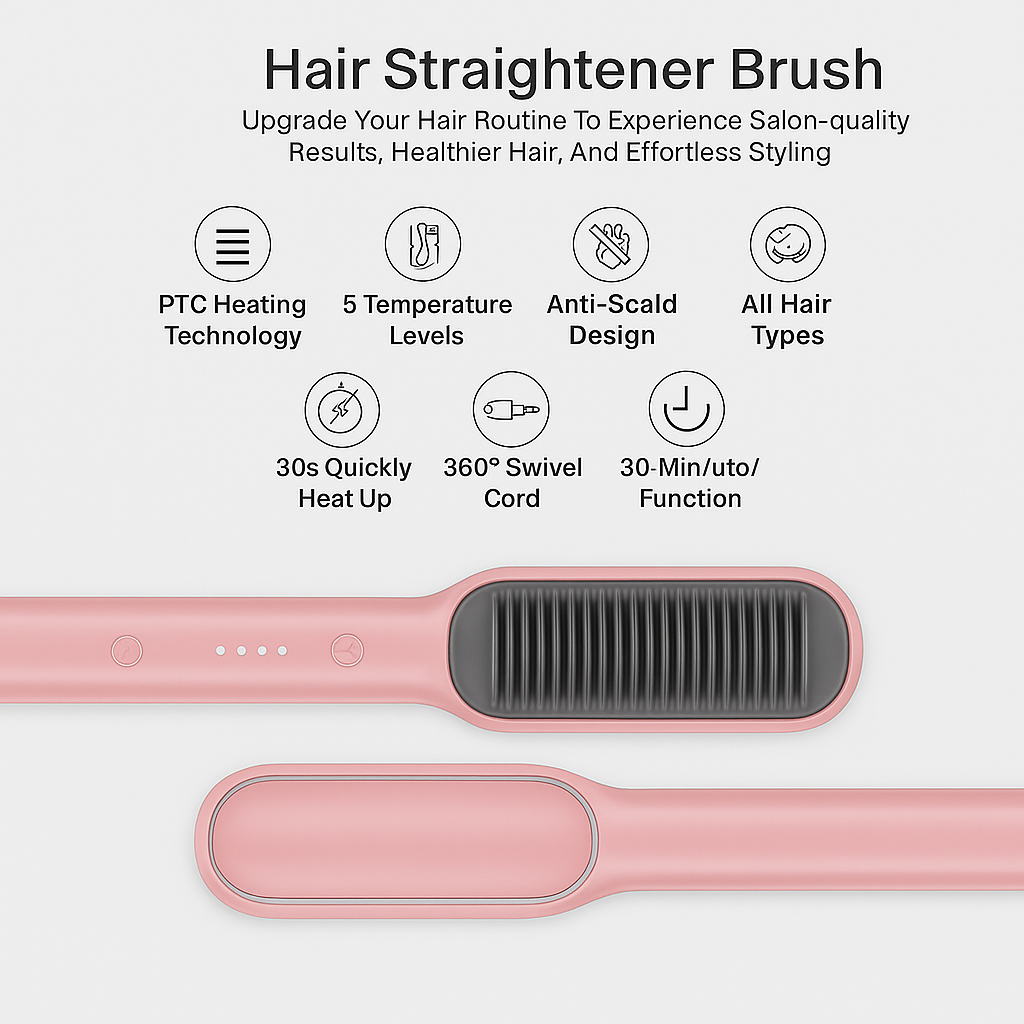 Sleek  Mini Adjustable Hair Straightener Hot Comb™